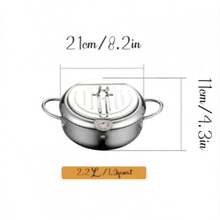 Friteuse en acier inoxydable avec couvercle – Friteuse antiadhésive avec grille de filtration d'huile pour poulet frit - défaut - Voir 11
