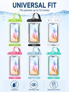 Waterproof Underwater Phone Pouch With Lanyard, Transparent Dry Bag Phone Case, Suitable For Beach, Swimming, Fits Up To 7-Inch Phones - Multicolor - View 8