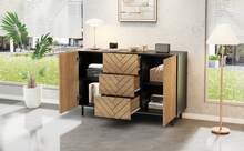 Aparador 120 cm Natural de Particle Board con almacenamiento - Natural - Ver 4