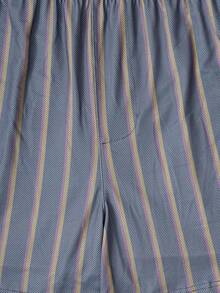 4pcs Men's Striped Print Pattern Plus Size Alro Pants Summer Thin Breathable Casual Comfortable Home Sleep Shorts Elastic Loose Fit Multi-Color Combination Set - Multicolor - View 11