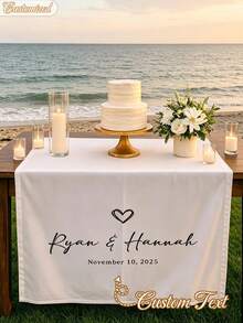 Customized Wedding Head Table Decor, Wedding Reception Tablecloth, Customized Wedding Tablecloth, Personalized Host And Guest Name Placards - Multicolor - View 6