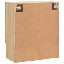 vidaXL Wall Cabinet, Hanging Cabinet With Ample Storage Space, Wall-Mounted Bathroom Cabinet, Medicine Cabinet, Storage Cabinet For Living Room, Light Oak Khaki Wood Composite - Light Oak Khaki - View 8
