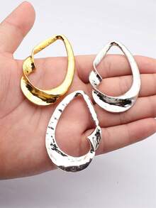 1 buah liontin berbentuk tetesan air mata berlubang besar berukuran 68x43mm untuk pembuatan perhiasan DIY, kalung, gantungan kunci, rantai ponsel, dan aksesoris pembuatan gelang. - Liontin berbentuk tetesan air mata yang dipelintir dan berongga - View 11