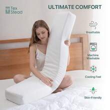 1pc Cooling Air Layer Memory Foam Pillow, Square Cervical Support Pillow, Neck Pain Relief Orthopedic Sleeping Pillow For Side Back Sleepers, Washable Breathable Pillowcase - Dark Grey - View 6