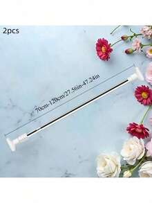 1pc/2pcs Easy Installation Drill-Free Telescopic Rod Diameter 22mm. Length 50-80cm/70-120/90-160cm - 3 Adjustable Sizes - Suitable For Shower Curtains, Door Curtains, Clothes Hanging And More - Extendable, - Multicolor - View 17