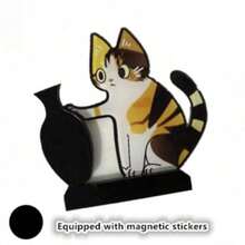1 Set Cute Cat Fur Collector Magnetic Sticker, Can Be Attached To Refrigerator Or Used Vertically. It Can Collect Cat Hair And Also Be Used For Bouquet Decoration, Adorable Vase Design Refrigerator Magnet, Kitchen Decor Magnet, Cat Lover Gift, Pet Keepsake, Cat Hair Collector Is A Great Gift For Cat Owners - Multicolor - View 15