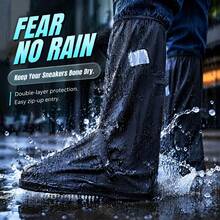 Pair Unisex Anti-Slip Waterproof Rain Overshoes, Thickened Sole Wear-Resistant Shoe Covers For Daily Use(Style & Color Sent Randomly) - Multicolor - View 1