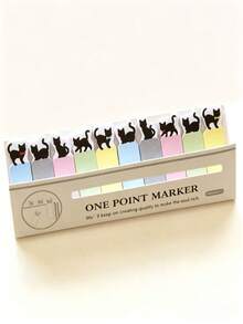4 Sets Cute Cat Theme Sticker Set - Essential For Bookmarks And Memos, Office Supplies, Back To School Must-Haves - Multicolor - View 4