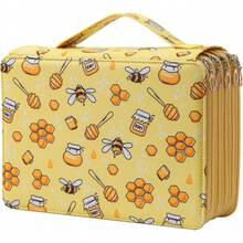 Pencil Cases Designed With A Variety Of Fun Patterns (Bees, Jungle Animals, Flowers, Etc.) - 120/200/252/300/480 Compartments, With Multiple Zippered Compartments, Can Organize Various Pens And Stationery Accessories, Portable And Lightweight Design. - 蜜蜂 252 插槽 - 查看 1