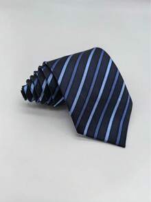 1pc Men's Premium Jacquard Blue Necktie, Multiple Styles Available, Suitable For Business Events, Wedding Groom Accessories, Daily Commute Versatile - Multicolor - View 9