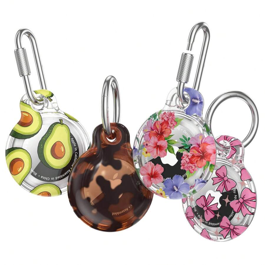 Kompatibel dengan Casing Pelindung Apple AirTag, Casing Pelindung Apple Tracker dengan Gesper Putar Pola IMD, Casing Pelindung Anti Jatuh untuk Perangkat Pelacak, Casing Anti Hilang untuk AirTag, Rantai Kalung Hewan Peliharaan Kucing Anjing - MultiWarna - View 1