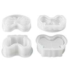 1 Set Bow Storage Box Silicone Mold, DIY Aromatherapy Plaster Jewelry Box Mold, Candle Cup Container Silicone Mold - White - View 6