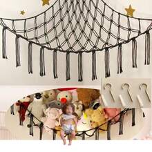 Hamaca de muñeca tejida a mano con cuerda colgante para esquina, de red de peluche triangular para almacenamiento de muñecas (1 pieza) - Blanco - Ver 14