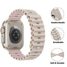 1件中性運動海洋錶帶，適用於 49mm 46mm 45mm 44mm 42mm 41mm 40mm 38mm Ultra SE Series 10/9/8/7/6/5/4/2/1 - 星光/粉砂 - 查看 3