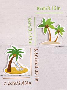 50pcs/Pack National Day Souvenirs, Paper Lollipop Cards, Palm Tree Shaped Coconut Candy Boxes, Saudi National Day Palm Tree Candy Boxes, Small Decorative Hanging Gift Boxes - View 5