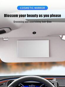 1pc Car Sun Visor Makeup Mirror Interior Decoration Shatterproof Dual-Use Auxiliary Rearview Mirror - A - View 8