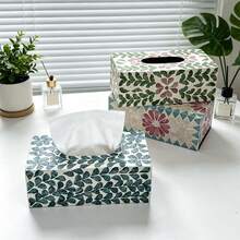 1 pieza Caja de pañuelos de concha natural - Caja de almacenamiento de pañuelos elegante, soporte de pañuelos de lujo de alta gama, adecuado para baño, sala de estar, dormitorio, se puede usar como decoración del hogar, caja de pañuelos de escritorio de la mesa de comedor de la sala de estar, regalo perfecto para Acción de Gracias, Día de San Valentín, decoración del hogar - Ver 4