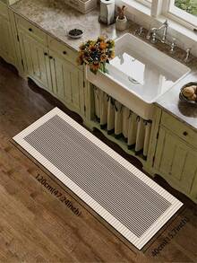 1pc Diatomaceous Earth Wave Striped Kitchen Mat, 3-Color Wave Texture, 3.5mm Thick Cuttable, Absorbent Anti-Slip Floor Mat, Small Rug For Kitchen, Bathroom, Entryway, Patio, Hot-Selling Long Strip Doormat - Multicolor - View 13