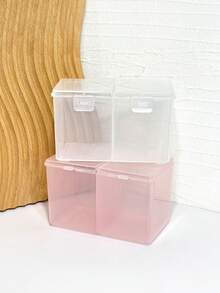 1PC Double Grid Nail Art Storage Box, Cotton Pad And Sponge Organizer, Nail Accessories Display Case, For Daily Nail Art And Desk Organization - Multicolor - View 5