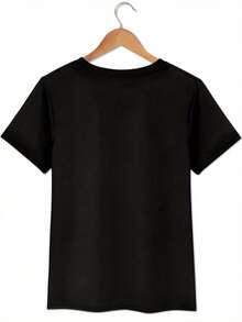 do de Patrón Creativo de Relación de Fe, Casual para Mujer, Vacaciones, Manga Corta y Cuello Redondo, Primavera y Verano, Lavable a Máquina, Ropa Nueva de Mujer, Versátil de Estilo Urbano, S - Negro - Ver 5
