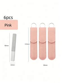 6pcs/2pcs New Nail File Set With Yellow Leather Storage Box And Transparent Nail Files, Suitable For Beginners For Simple Manicure, Mini Double-Sided Tools With Glass Polishing Strip For Shiny Nails, Crystal Nail File Manicure Transparent Tools - Multicolor - View 15