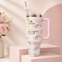 LoveShackFancy X Stanley 40oz Pink Floral Quencher Tumbler With Bow Topper - Pink - Butterfly - View 2