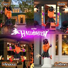 Large Crashing Witch Halloween Decor, Halloween Decorations Outdoor Tree Hugging Witch Props Ornaments, Hanging Into Tree/Porch Pole/Door/Yard, Outside Garden Funny Witches Crashed - Multicolor - View 5