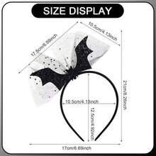 1pc Halloween Black Bat Headband, Atmospheric Party Costume Prop, Photo Prop - A - View 3