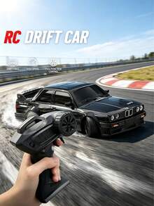 1:24 Remote Control Drift Car With LED Lights, RC Remote Control Car, Birthday, Halloween, Christmas Gift For Boys And Girls, Boys Toys, Girls Toys, Remote Control Car, Boys Supplies, Remote Control, RC Drift Car, Children's Year-End Gift, Children's Eid Gift - Black - View 3
