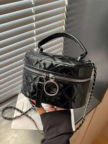 Bolso de hombro y bandolera para mujer con diseño nuevo versátil, textura de alta gama, estilo minimalista, personalizado, elegante y vintage, con estampado de rombos, bolso cuadrado de mano, bolso popular para mujer - Multicolor - Ver 5