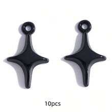 10 piezas/set Colgante DIY estrella de cuatro puntas - Plateado - Ver 13