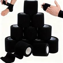 10 Rolls Elastic Self-Adhesive Bandage, Suitable For Fingers, Wrists, Toes, Sports Bandage - Black - View 1