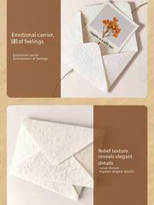 1/5/10pcs Handmade White Paper Envelopes, Perfect For Wedding Invitations, Greeting Cards, Announcements And Holiday Crafts, No Twine Included - A - View 6