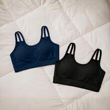 Kit 2 Tops Prisma Duas Alças  Ultra Resistente para Treinos Intensos Resistente Academia Crossfit - 1 preto + 1 azul - Visão 1