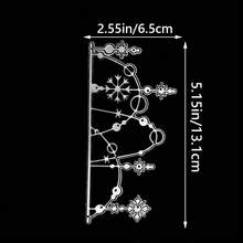 Die Cuts For Card Making, Hanging Bulb Stars Cutting Dies Winter Snowflake Dies Stencils Embossing Template For Scrapbooking DIY Cards Album Crafts Supplies - Silver-white - View 4