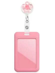 1 PC Colored Flower Card Holder For Transit Cards, Badges, Business Office Credit Cards, Bank Cards, And ID Cards. Suitable For, First Day Of School - Multicolor - View 14
