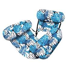 1/3pcs Adult Thickened Inflatable Pool Float, Tropical Leaf Pattern Adult Inflatable Pool Lounge Chair, Suitable For Summer Parties, Beach, Lake And Other Water Activities, Enjoy Beach Leisure Time | Vibrant Colors | Comfortable Mesh Fabric, Adult Beach Chair - Multicolor - View 12