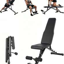 Adjustable Foldable Weight Bench For Home Gym, Flat/Incline/Decline Workout Bench Press, 440 LBS Multi-Functional Strength Training Bench For Weightlifting, Full Body Exercise - Black - View 1