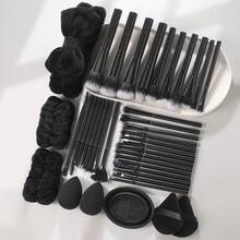 1/40PCS Makeup Tools Set Including:32PCS Makeup Brush Set+1pc Hairband+2PCS Hand Bowl Strap+1pc Makeup Brush Cleaning Tools+2PCS Triangle Powder Puffs+2PCS Triangle Powder Puffs - Multicolor - View 13