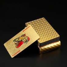 1 Paquet - Cartes à jouer en plastique PVC doré, imperméables, résistantes aux plis, épaissies, durables, cartes à jouer dorées cool - Choix idéal pour les cadeaux de Noël, Halloween, Thanksgiving et les soirées de jeux. À la mode et durable, choix parfait pour les cadeaux de voyage pendant les vacances. Jeux de fête et fournitures pour événements. Pratique et pratique, robuste et durable. Fournitures de festival et de fête, beau et pratique. - Multicolore - Voir 13