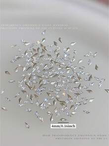 50 piezas de strass para uñas con base plana en forma de cometa y flecha, súper brillantes, mezcla de flores, mariposas, cruces y estrellas, gemas de circonita para uñas, dijes para uñas - Blanco - Ver 5