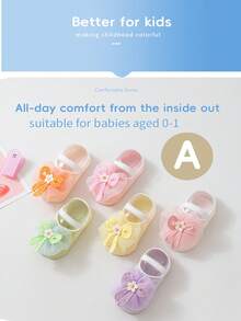 6 Pairs 0-1 Year Old Newborn Baby Socks, Summer Breathable Thin High Elastic Non-Binding Girls Home Pre-Walking Socks - Multicolor - View 3