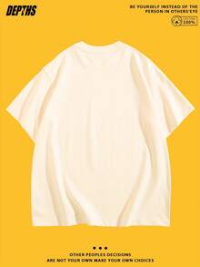 Round Neck T-Shirt With Creative And Fun Cartoon Design, Summer Fashion, Short Sleeve, Casual Style For Daily Outings - 酒紅色 - 查看 3