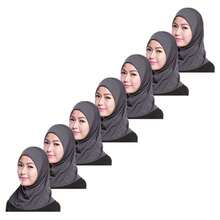 7 Stücke graue modische muslimische Mini-Hijabs für Frauen - Grau - Übersicht 6