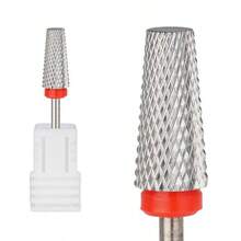 1/2/4/5PCS Professional Cross-Tooth Flat Head Nail Drill Bit Nail Polish Remover Cuticle Manicure For Taking Off Artificial Nails A Replacement Head For Electric Nail Files And A Tool For Hand And Foo - Silver - View 14