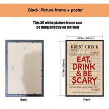 1 pieza, Arte de pared en lienzo, Decoración de pared enmarcada, Recibo de cajero vintage de Halloween, Eslogan "Come, Bebe, Juega, Acompañado de Emoción" Póster de lienzo con fuente de telaraña de thriller, Pintura de decoración de vacaciones oscuras vintage, Adecuado para decoración del hogar moderno, decoración de habitación, decoración de dormitorio, decoración de dormitorio, decoración de sala de estar, decoración de baño, decoración de cocina, decoración de comedor, decoración de sala de estar - Póster de telaraña - Ver 12