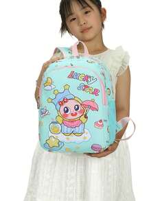 1pc Kindergarten Backpack For Girls, Cartoon Design, Lightweight Double Shoulder Bag For Preschool/Kindergarten Entry - A - View 11