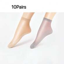 2 Pairs Women's Transparent Mid-Calf Socks, Lightweight Breathable Sheer Stockings, Summer Cooling Socks, Daily Wear Non-Slip Socks - Multicolor - View 16