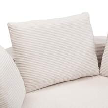 Flieks Multifunctional Freestanding Folding Sofa Bed (Boneless Couch) – Oval Bed With Cushions, Modular Sofa, Corduroy Fabric Cover (173 X 176 Cm), Suitable For Apartments, Living Rooms, Bedrooms - 米色 - 查看 8