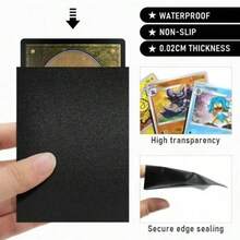 1000pcs/500pcs/100pcs 66x91mm Opaque Card Sleeves, Double-Sided Orange Textured Game Card Protectors, Easy To Shuffle, Tear-Resistant, Suitable For MTG, TCG, Sports Cards, Game Cards, Black - Black - View 5